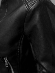 Juoda Moteriška Odinė Striukė OZONEE JS/11Z8038