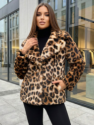 Smėlio-rudos spalvos moteriška striukė OZONEE JS/61M8500/158Z