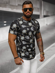 Juodi vyriški marškinėliai OZONEE O/PT012