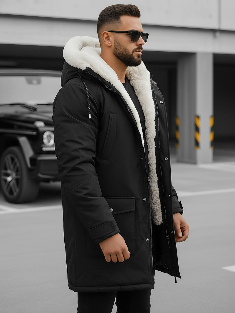 Juoda vyriška žieminė striukė OZONEE JS/5M120/392Z