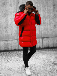 Raudona vyriška žieminė striukė OZONEE O/M800Z