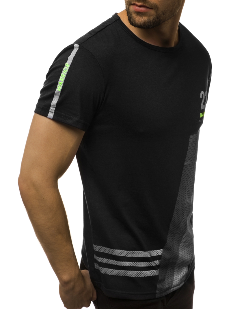 Juodi vyriški marškinėliai OZONEE JS/SS10932