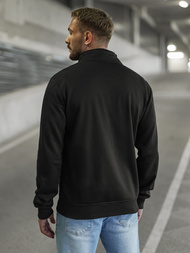 Juodas vyriškas džemperis su užtrauktuku OZONEE JS/2002Z