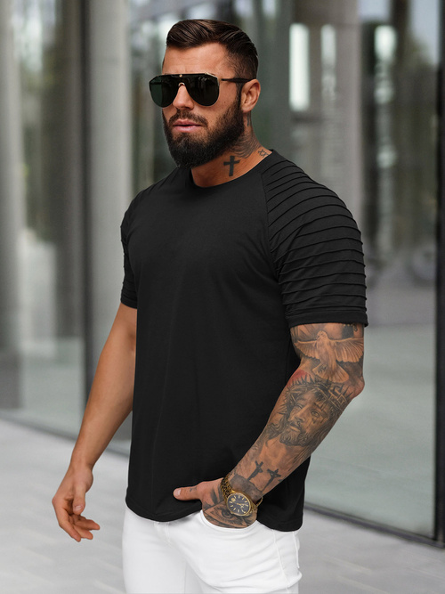 Juodi vyriški marškinėliai OZONEE JS/8T88/3Z