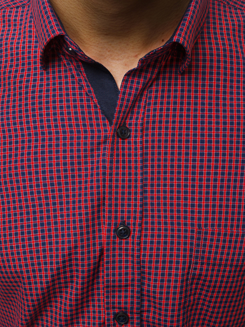 Raudoni Vyriški marškiniai OZONEE B/K60