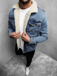 Šviesiai-mėlyna vyriška džinso striukė OZONEE BN/5941Z