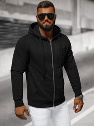 Juodas vyriškas džemperis su gobtuvu OZONEE NB/MF2003