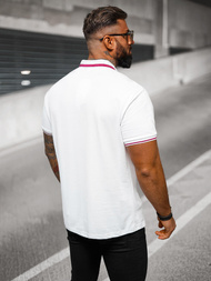 Balta vyriški polo marškinėliai OZONEE O/DA758