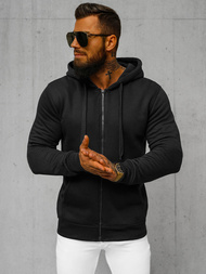 Juodas vyriškas džemperis su gobtuvu OZONEE JS/2008Z