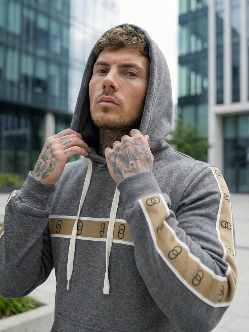 Grafitinis vyriškas džemperis su gobtuvu OZONEE JS/8B1729/5Z