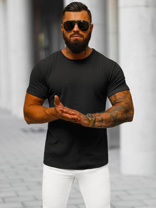 Juodi vyriški marškinėliai OZONEE O/7766T