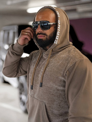 Tamiai-smėlinis vyriškas džemperis su gobtuvu OZONEE O/3C505