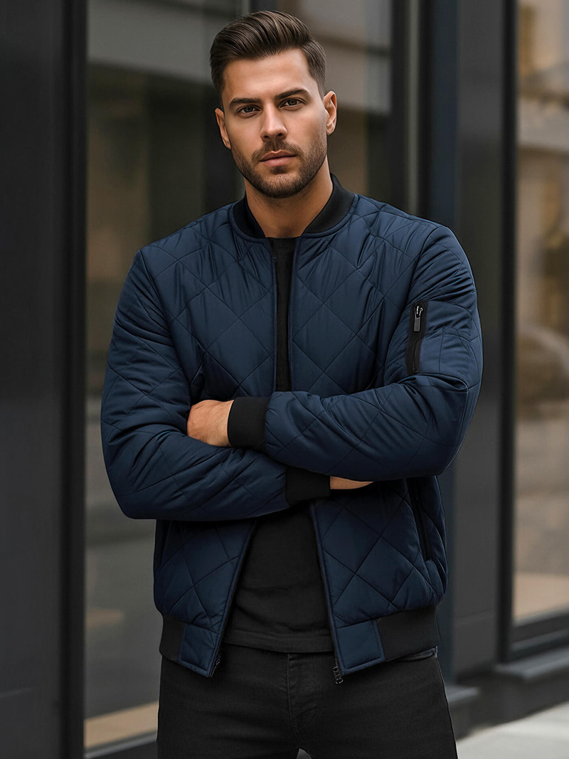 Tamsiai mėlyna vyriška striukė OZONEE JS/MY01Z