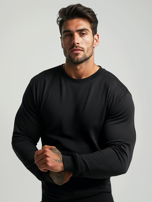 Juodas vyriškas džemperis OZONEE JS/2001-10Z