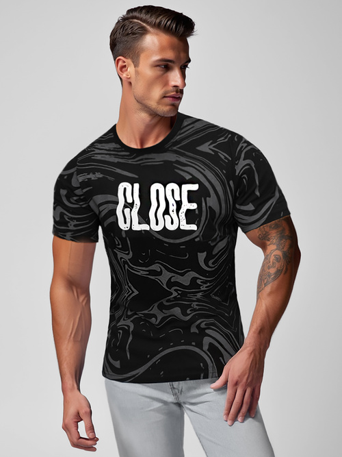 Juodi vyriški marškinėliai OZONEE O/MPO3470Z