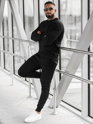 Juodas vyriškas sportinis kostiumas OZONEE JS/XW2001