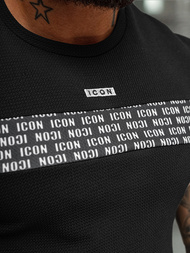 Juodi vyriški marškinėliai OZONEE O/B1216