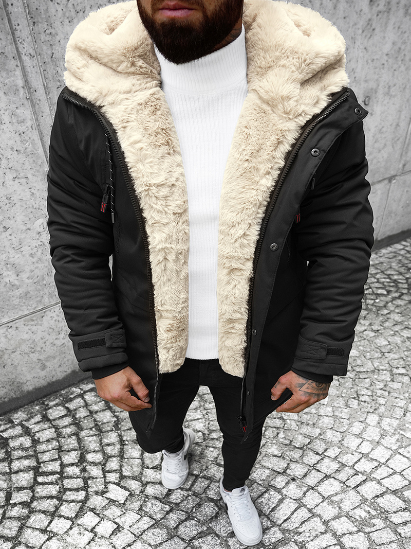 Juoda vyriška žieminė striukė OZONEE JS/22M51/392