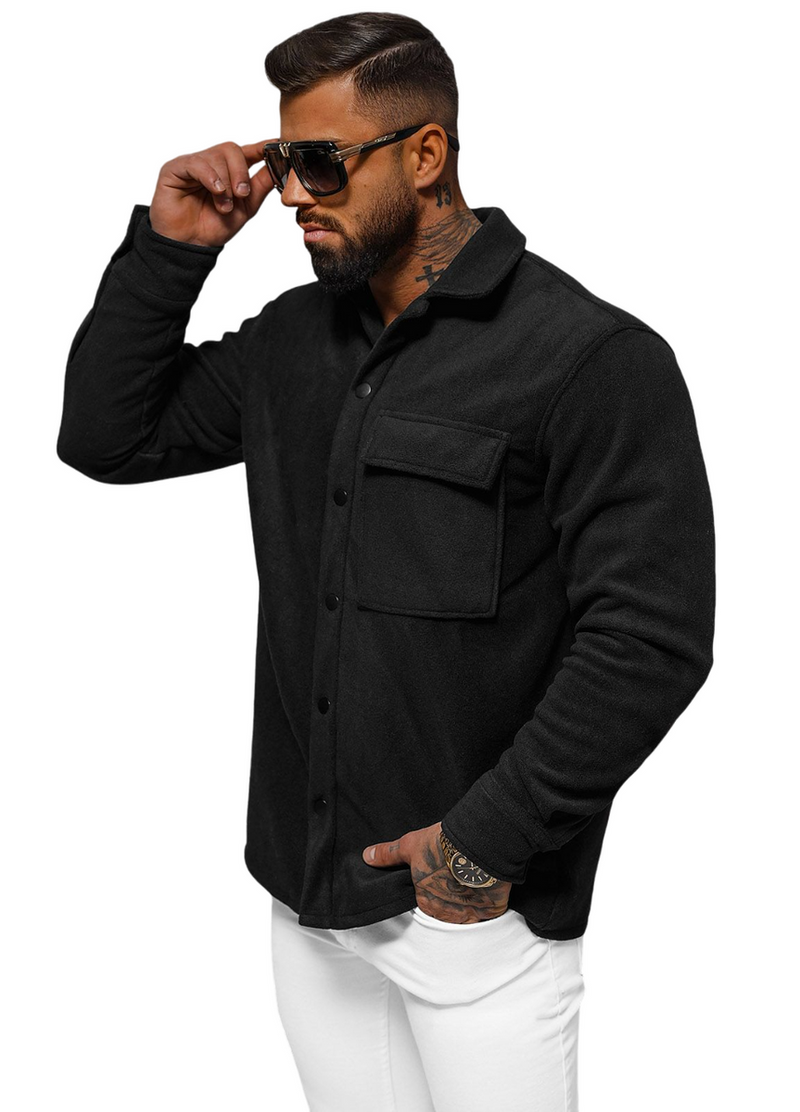 Juodi vyriški marškiniai OZONEE O/GOM23040