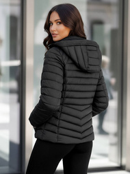 Juoda moteriška striukė OZONEE JS/11Z8226Z