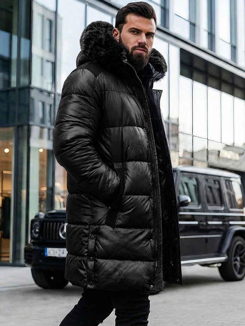 Juoda vyriška žieminė striukė OZONEE O/M800Z