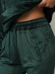 Tamsiai-žalia moteriškas veliūrinis sportinis kostiumas OZONEE O/8C1175/9Z