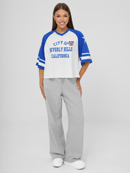 Baltai-mėlynas moteriški marškinėliai OZONEE JS/R62493