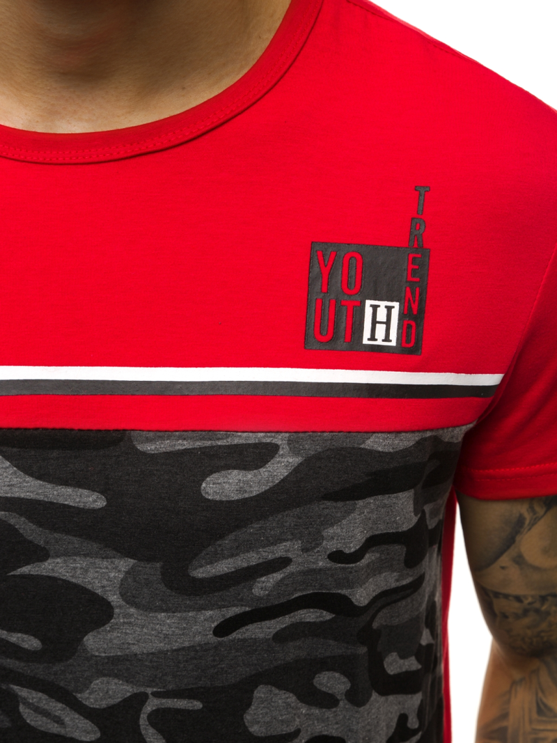 Raudoni vyriški marškinėliai OZONEE JS/SS10979Z