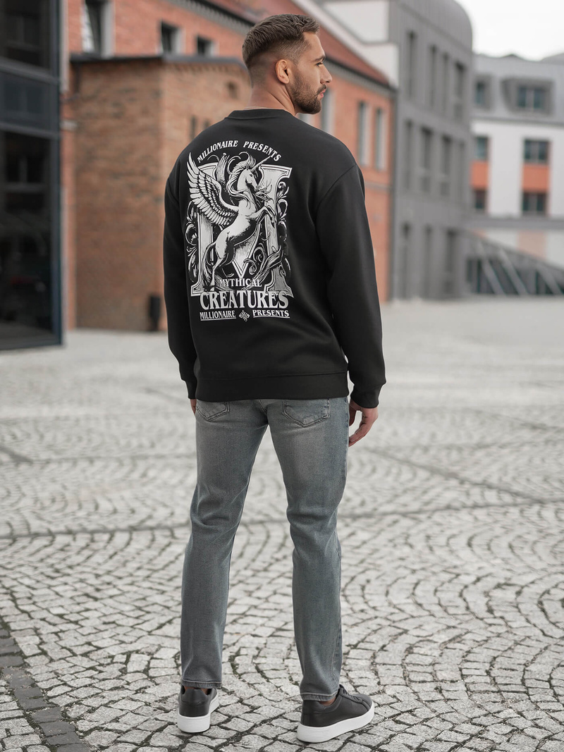 Juodas vyriškas džemperis OZONEE JS/65B3919/3