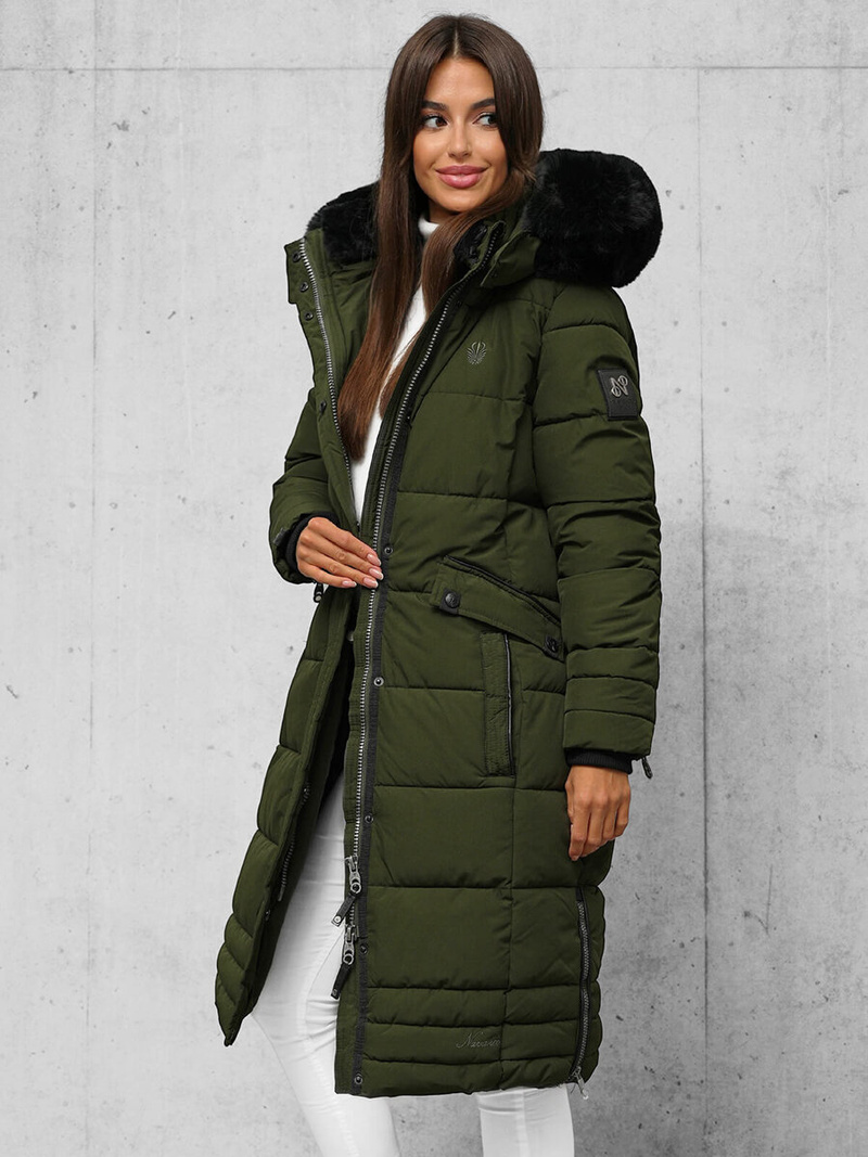 Rusvai žalsva moteriška striukė OZONEE O/W377