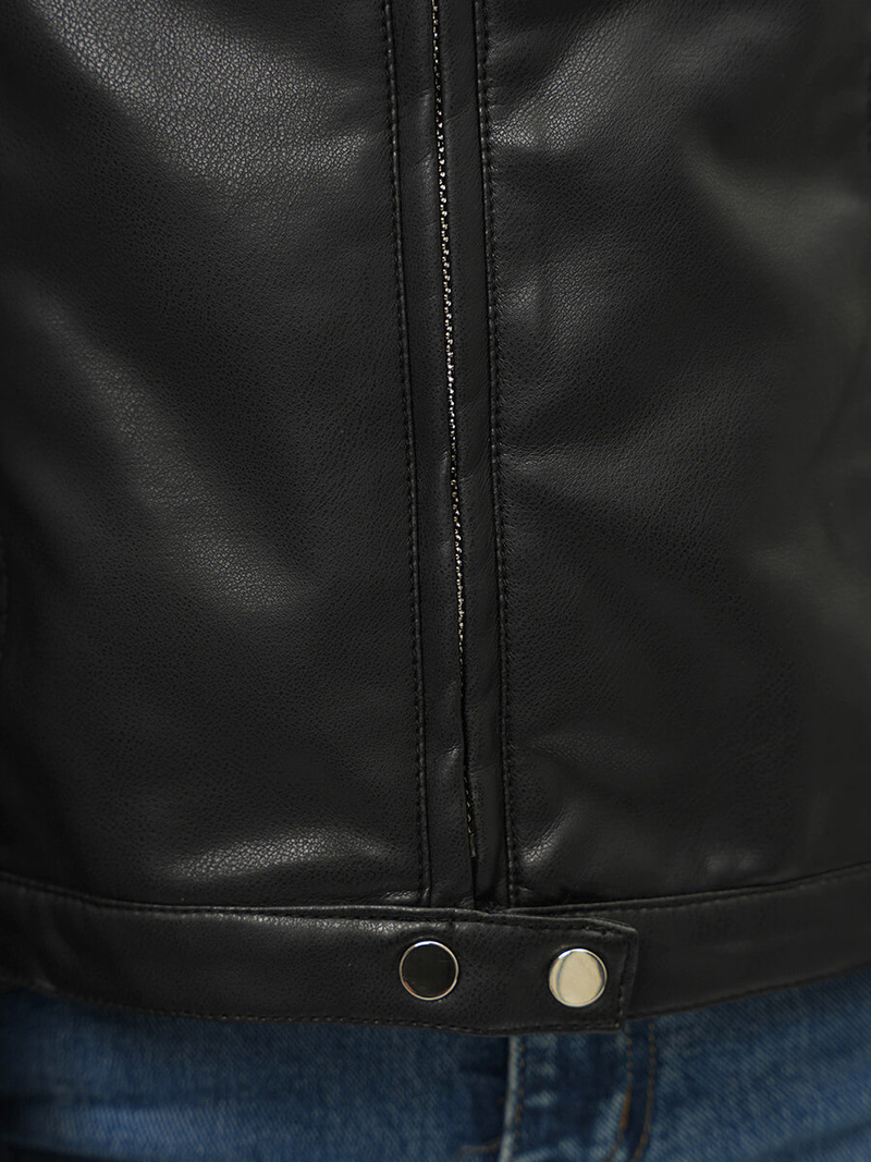 Juoda Moteriška Odinė Striukė OZONEE JS/11Z8008