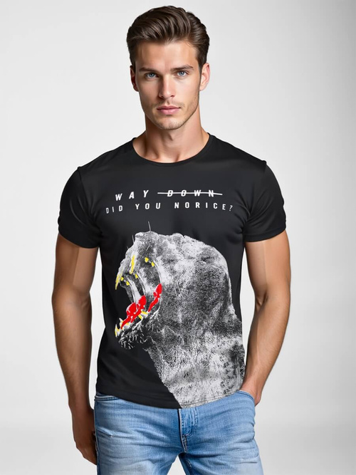 Juodi vyriški marškinėliai OZONEE O/T127/3Z