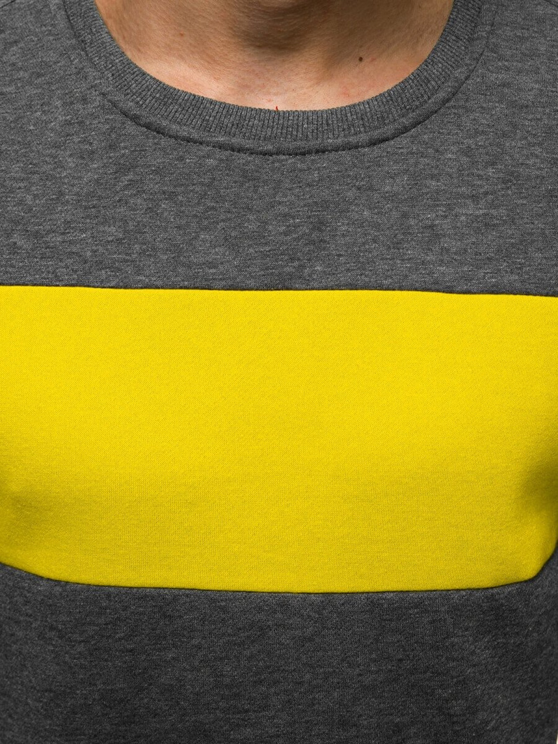 Grafitiniai-Geltonas vyriškas džemperis OZONEE JS/2021/33Z