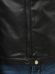 Juoda Moteriška Odinė Striukė OZONEE JS/11Z8008