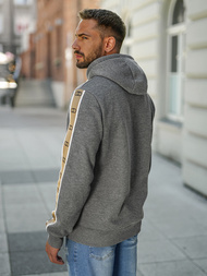 Grafitinis vyriškas džemperis su gobtuvu OZONEE JS/8B1729/5