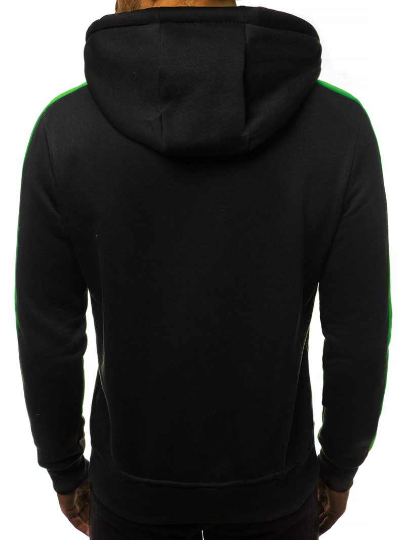 Juodai-Žalias džemperis su gobtuvu OZONEE JS/2012