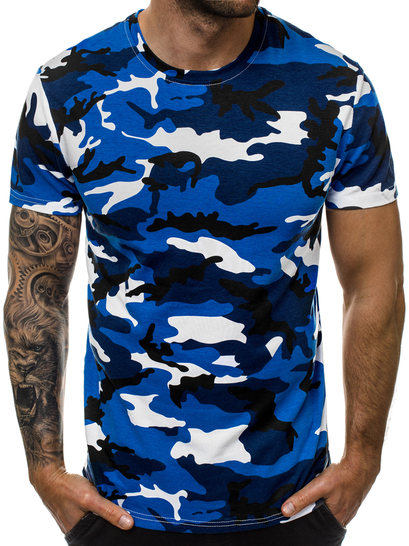 Tamsiai mėlyni vyriški marškinėliai OZONEE JS/S807