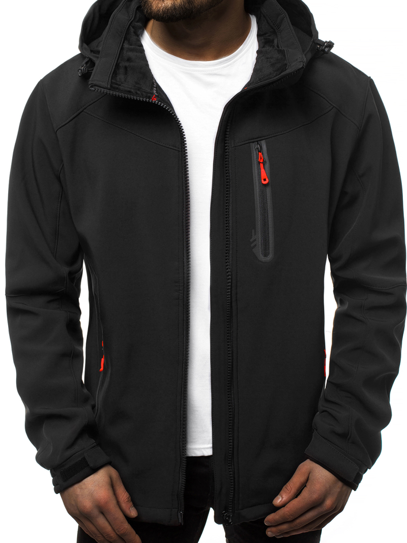 Juodai-Raudona vyriška softshelte striukė OZONEE GE/12269