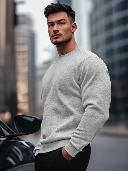 Pilkas vyriškas džemperis OZONEE JS/2001-10Z