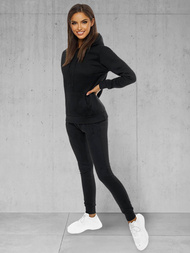 Juodas moteriškas sportinis dviejų dalių kostiumas OZONEE JS/CKW02