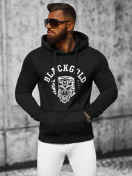 Juoda vyriškas džemperis su gobtuvu OZONEE NB/MF2007