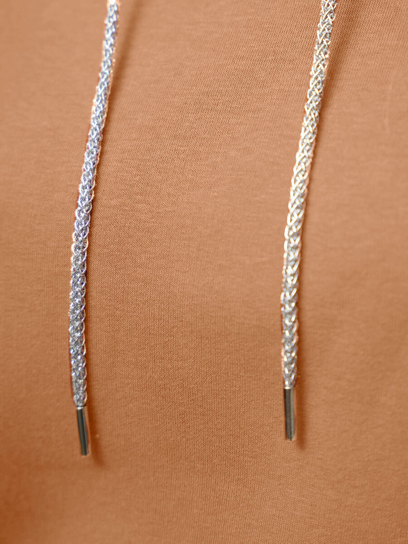 Tamsiai-Smėlinis moteriškas džemperis su gobtuvu OZONEE O/12102