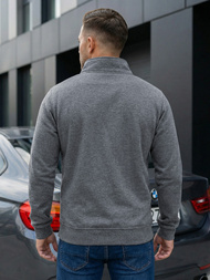 Tamsiai-pilkas vyriškas džemperis su užtrauktuku OZONEE JS/2002Z