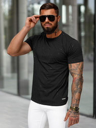 Juodi vyriški marškinėliai OZONEE O/QQ1390