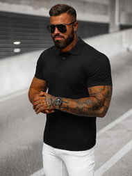 Juodi vyriški polo marškinėliai OZONEE JS/8T80/3Z