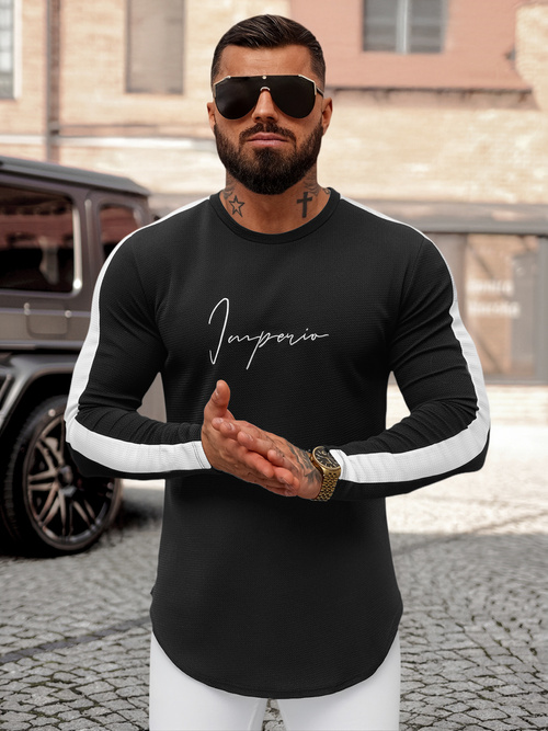 Juodas vyriškas džemperis OZONEE O/D7197