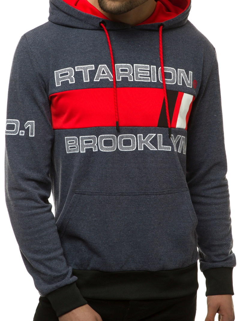 Granatinis vyriškas džemperis su gobtuvu OZONEE JS/DD20131