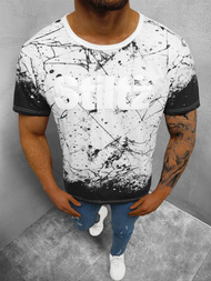 Balti vyriški marškinėliai OZONEE JS/S019/1