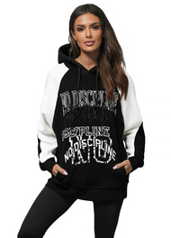 Juoda džemperis su gobtuvu OZONEE O/SWE23037Z