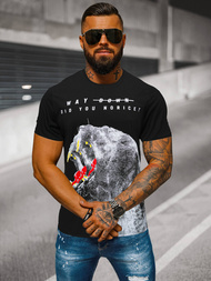 Juodi vyriški marškinėliai OZONEE O/T127/3Z